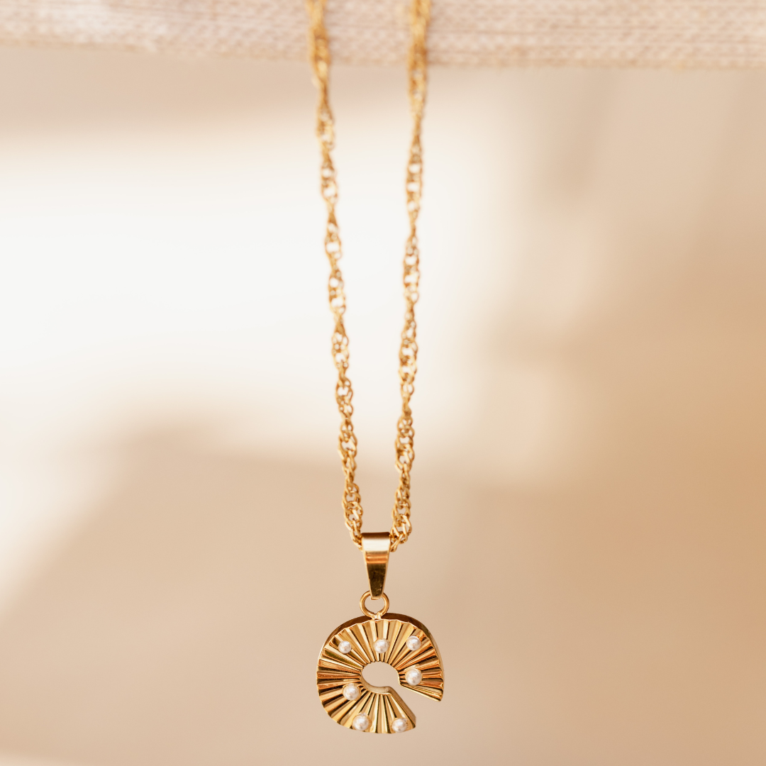 Sparkling Donut Necklace Silber