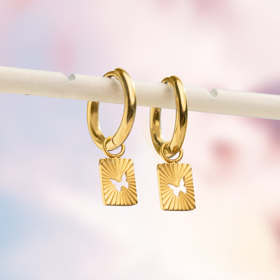 Winged Beauty Hoop Set Small Roségold
