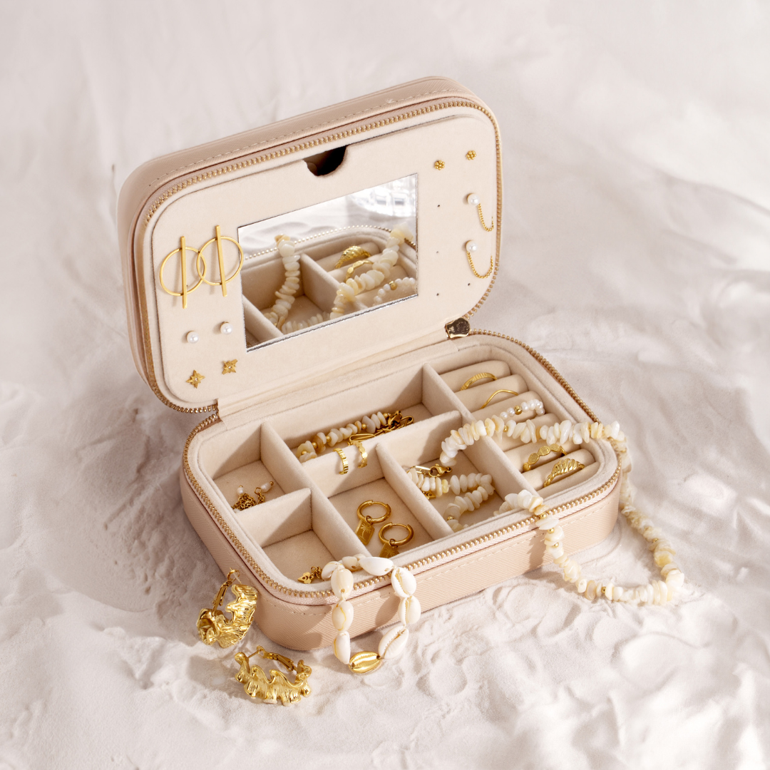 Nude Faux Leather Jewelry Organizer