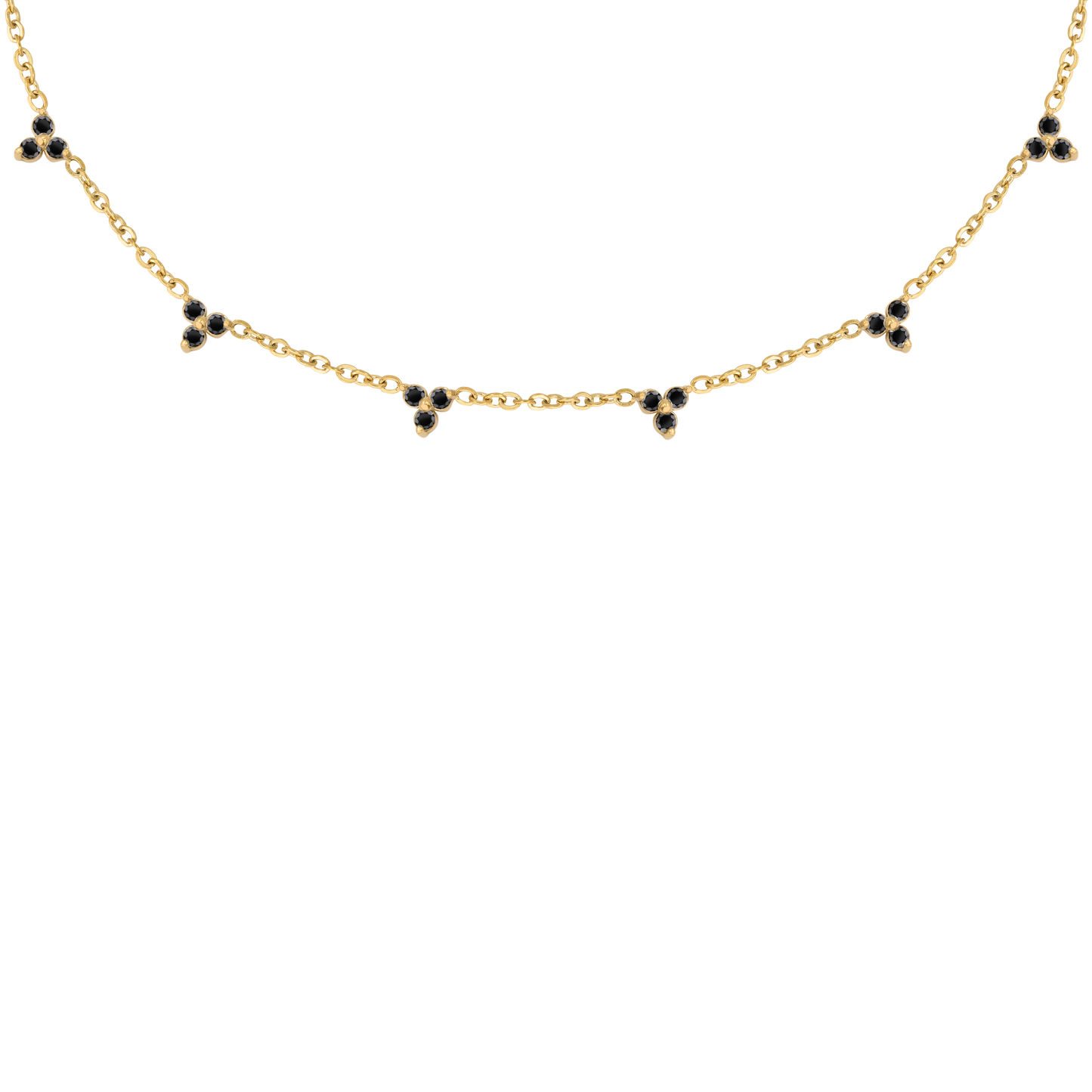 Black Stars Necklace Gold