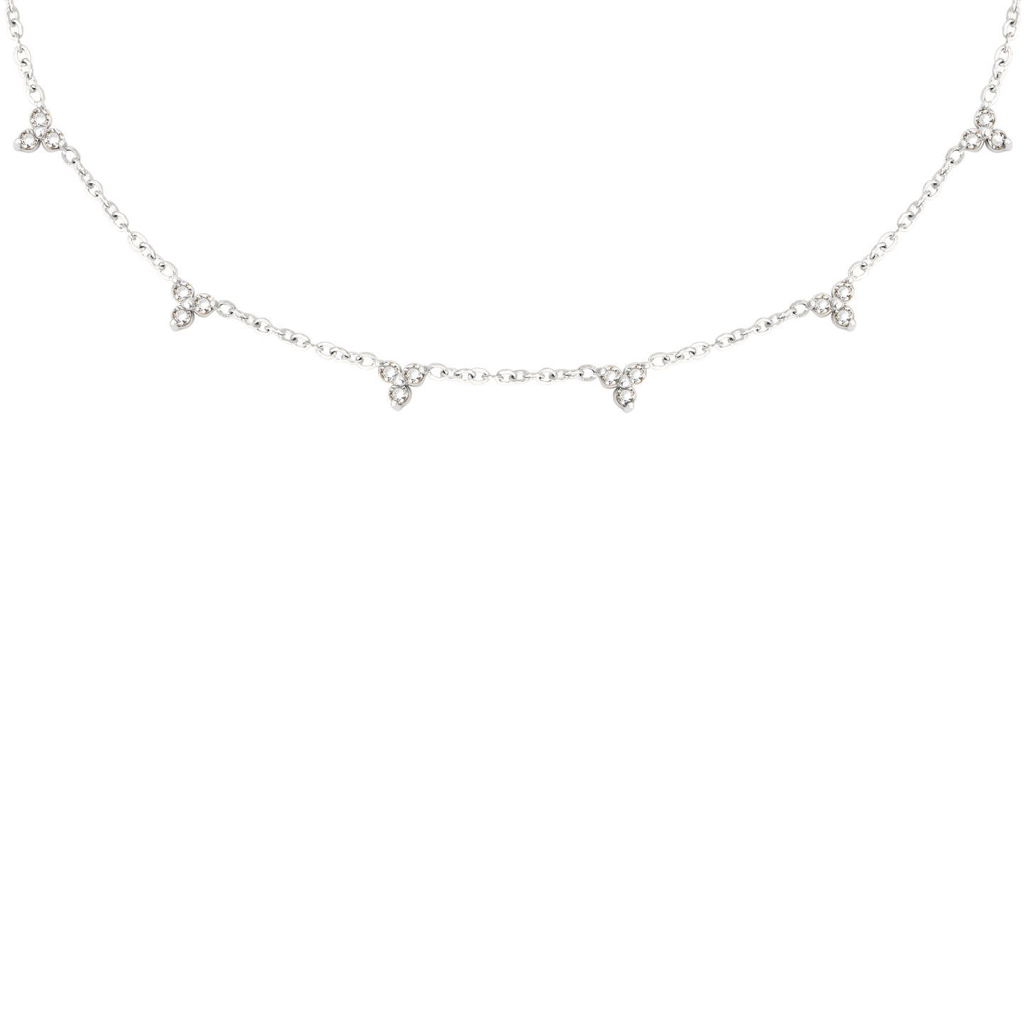 White Stars and Skies Necklace Silber