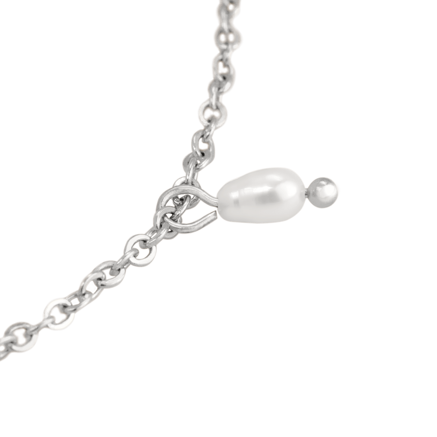 Perla Blanco Anklet Silber