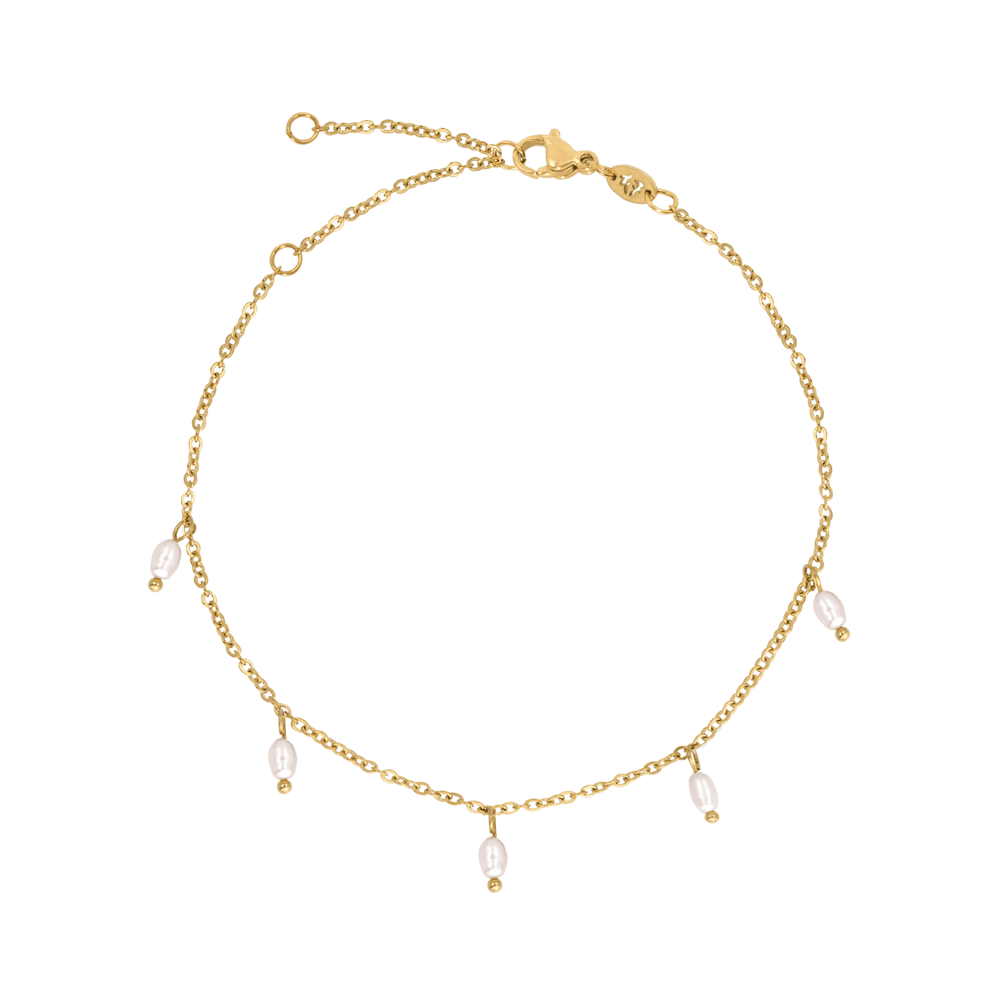 Perla Blanco Anklet Gold