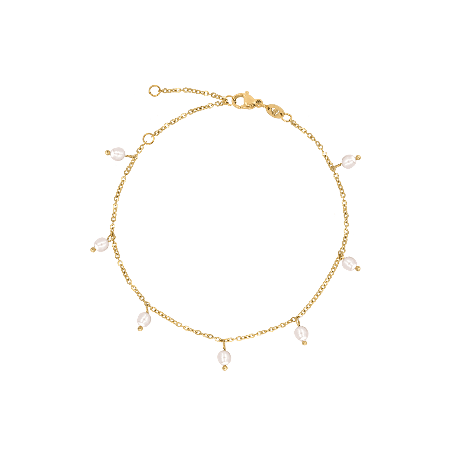 Shiny Pearls Bracelet Gold