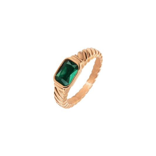Brilliant Emerald Ring Roségold