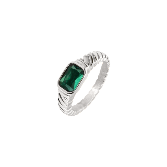 Brilliant Emerald Ring Silber