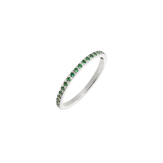 Green Sparkle Ring Silber