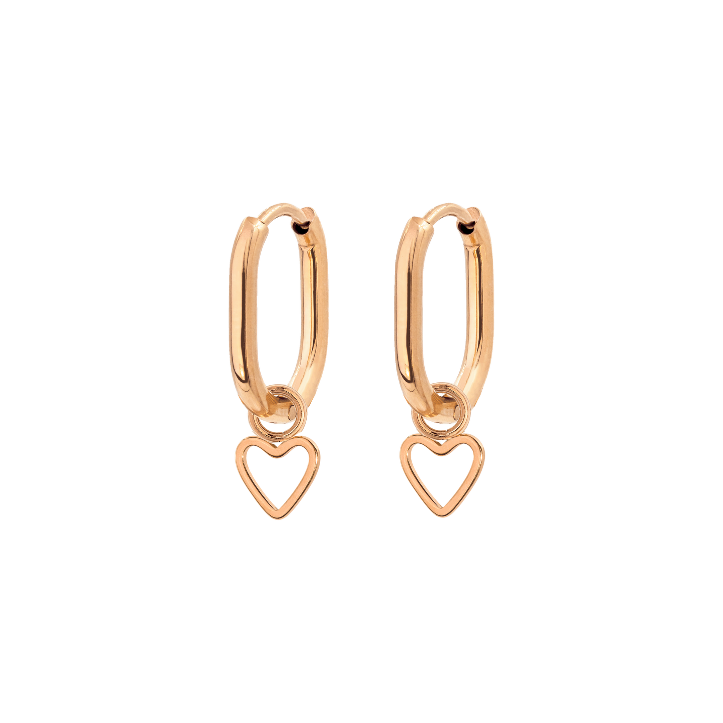 Light Heart Oval Hoopies Roségold