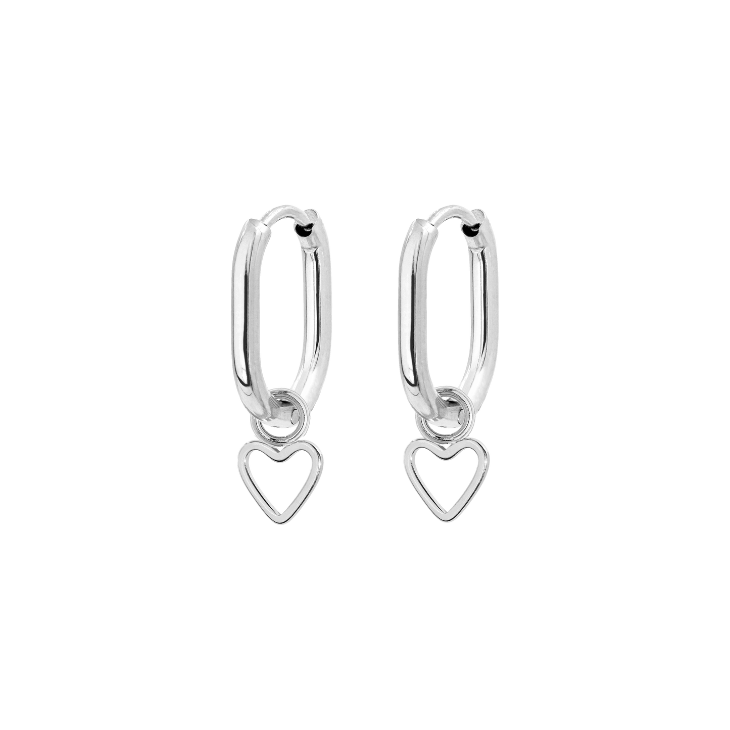 Light Heart Oval Hoopies Silber