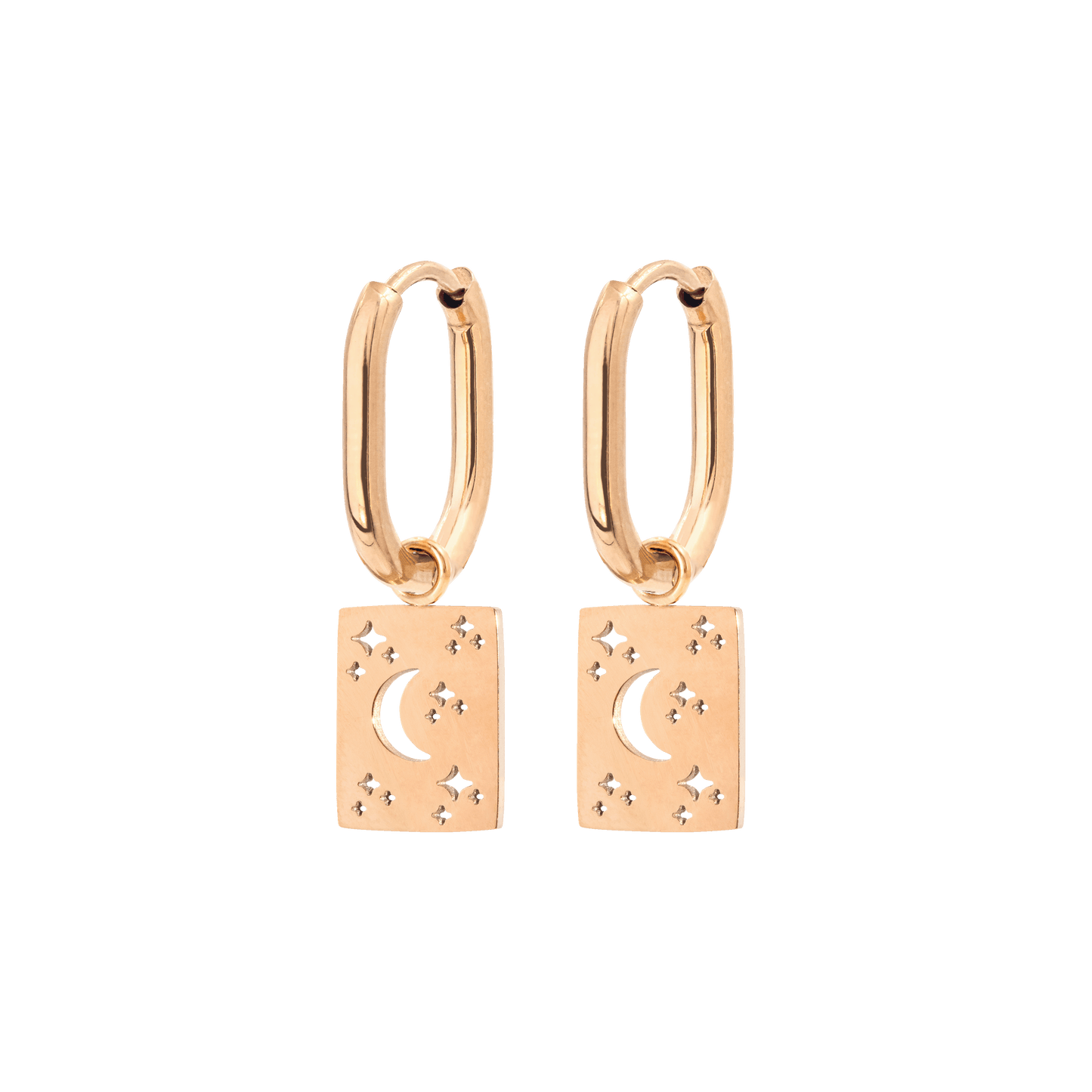 Midnight Lover Oval Hoops Baby Roségold