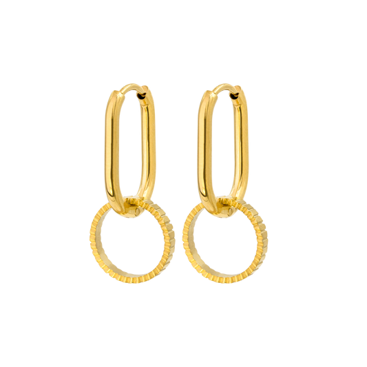 Oval Hoops and Stripes Gold