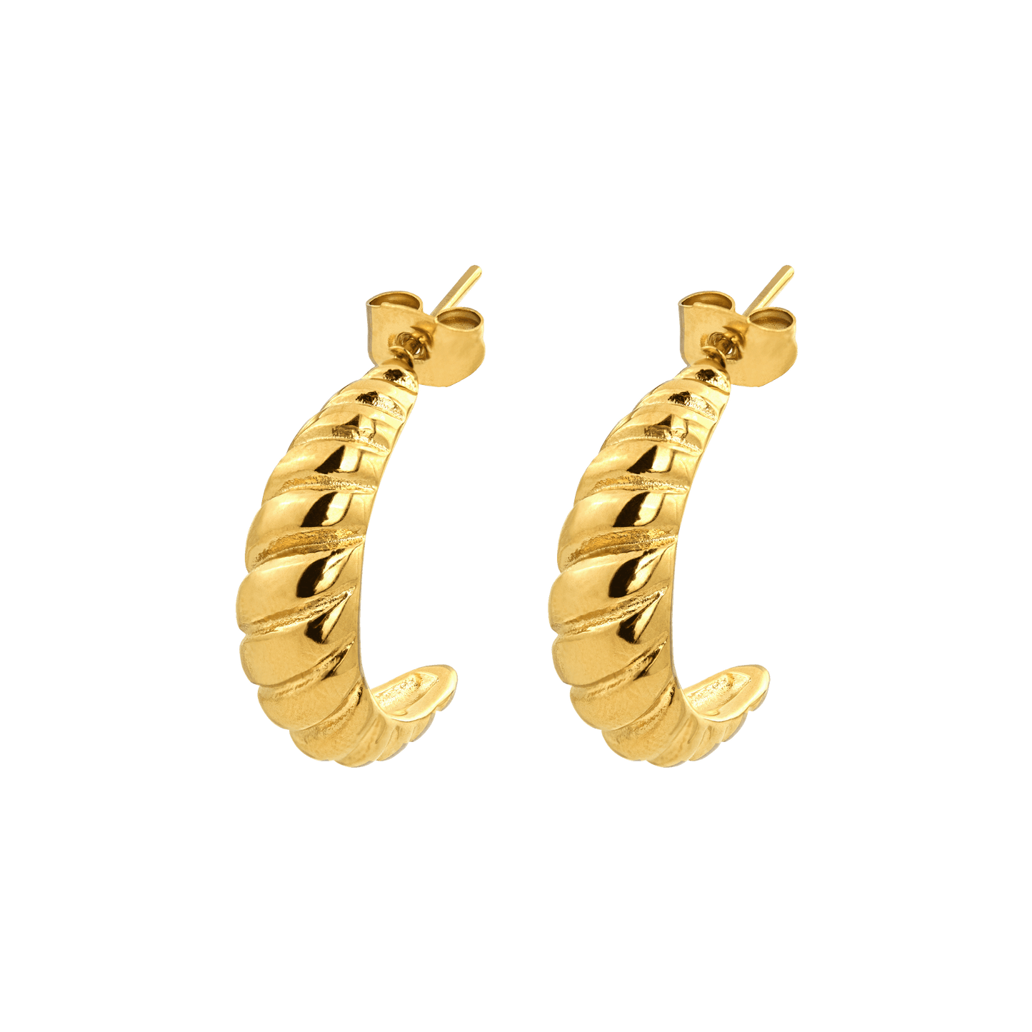 Towel Twist Hoops Gold