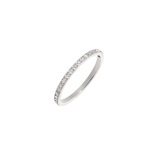 White Sparkle Ring Silber