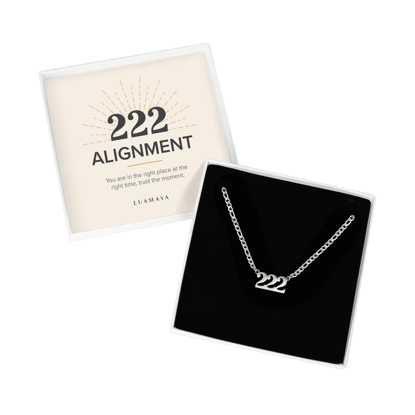 Angel Number 222 Necklace Silber