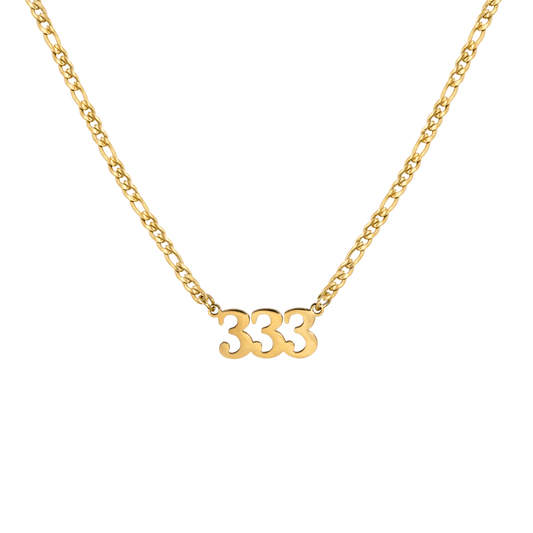 Angel Number 333 Necklace Gold