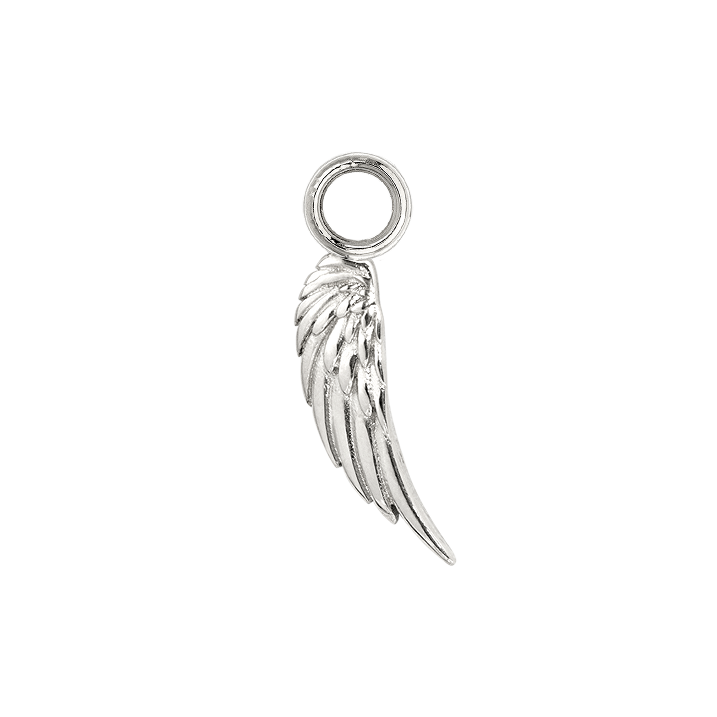 Angel Wing Slim Hoop Set Silber
