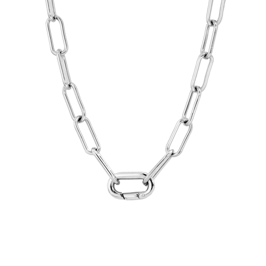 Long Link Necklace Silber