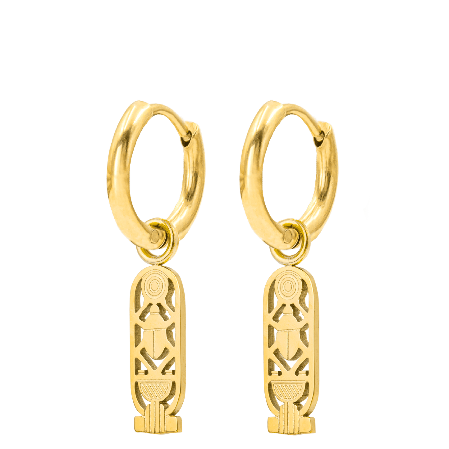 Scarab Hoop Set Gold