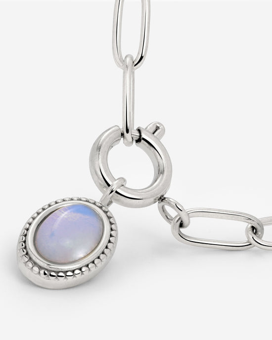 Opaline Oval Links Necklace Set Silber
