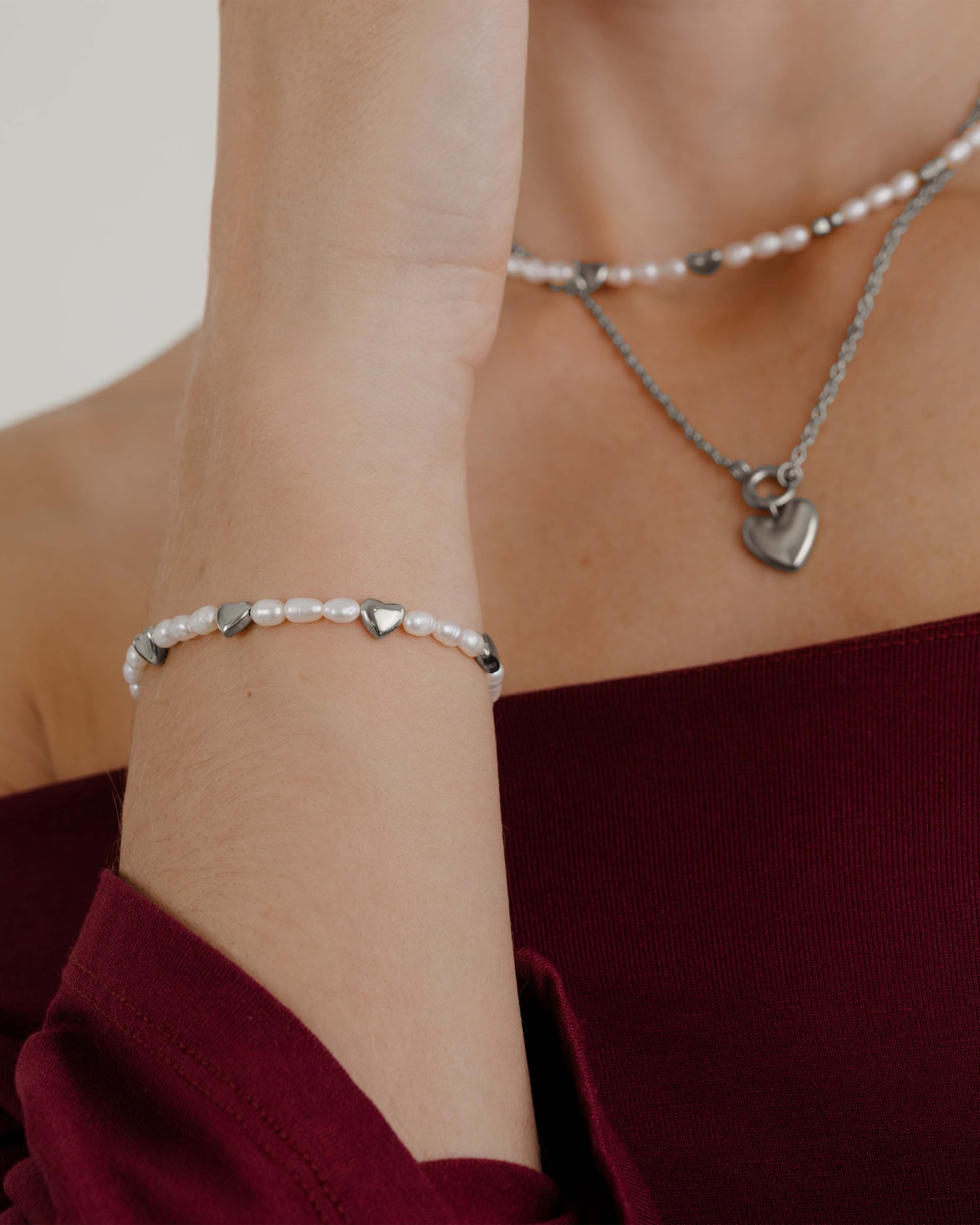 Love Pearls Bracelet Silber