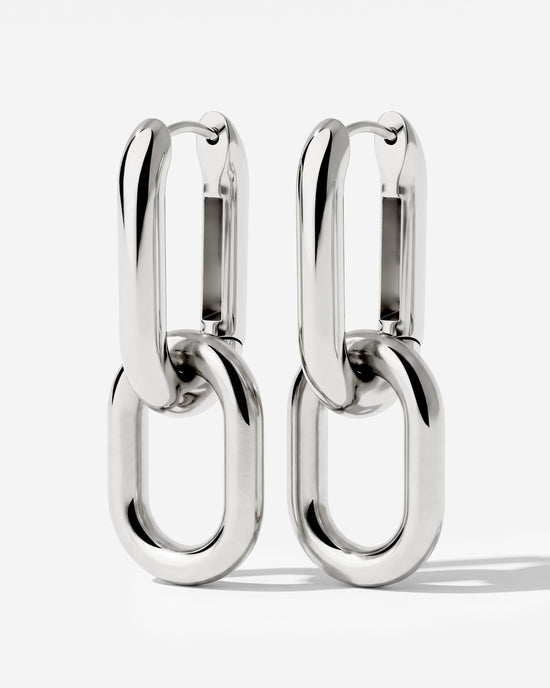Chunky Bold Oval Hoop Set Small