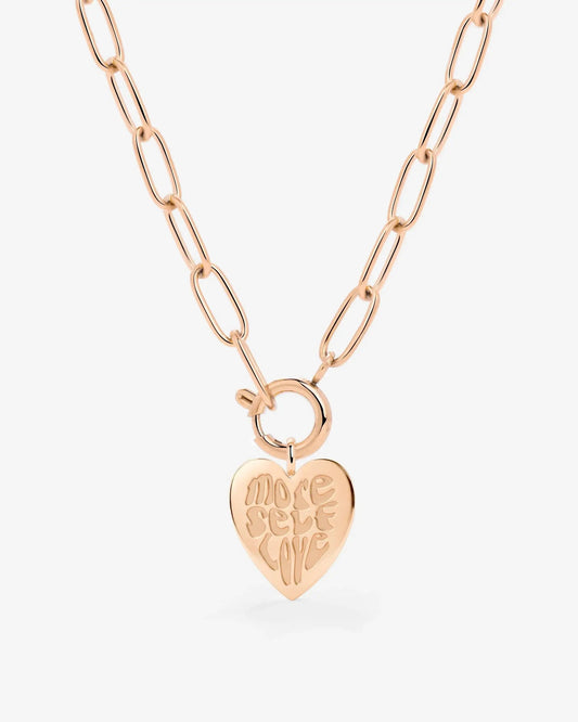 More Self-Love Oval Links Necklace Set Roségold