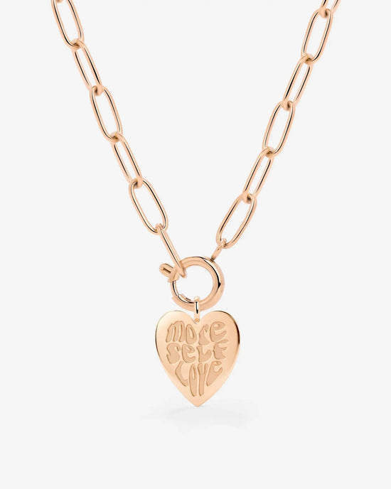More Self-Love Oval Links Necklace Set Roségold