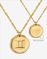 Zodiac Necklace – Gemini / Zwilling Gold