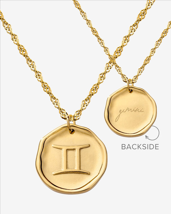 Zodiac Necklace – Gemini / Zwilling Gold
