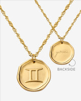Zodiac Necklace – Gemini / Zwilling Gold