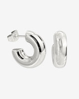 Bulky Hoop Studs Silber