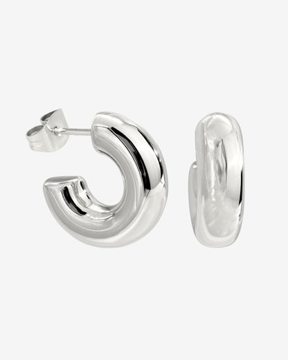Bulky Hoop Studs Silber