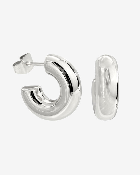 Bulky Hoop Studs Silber