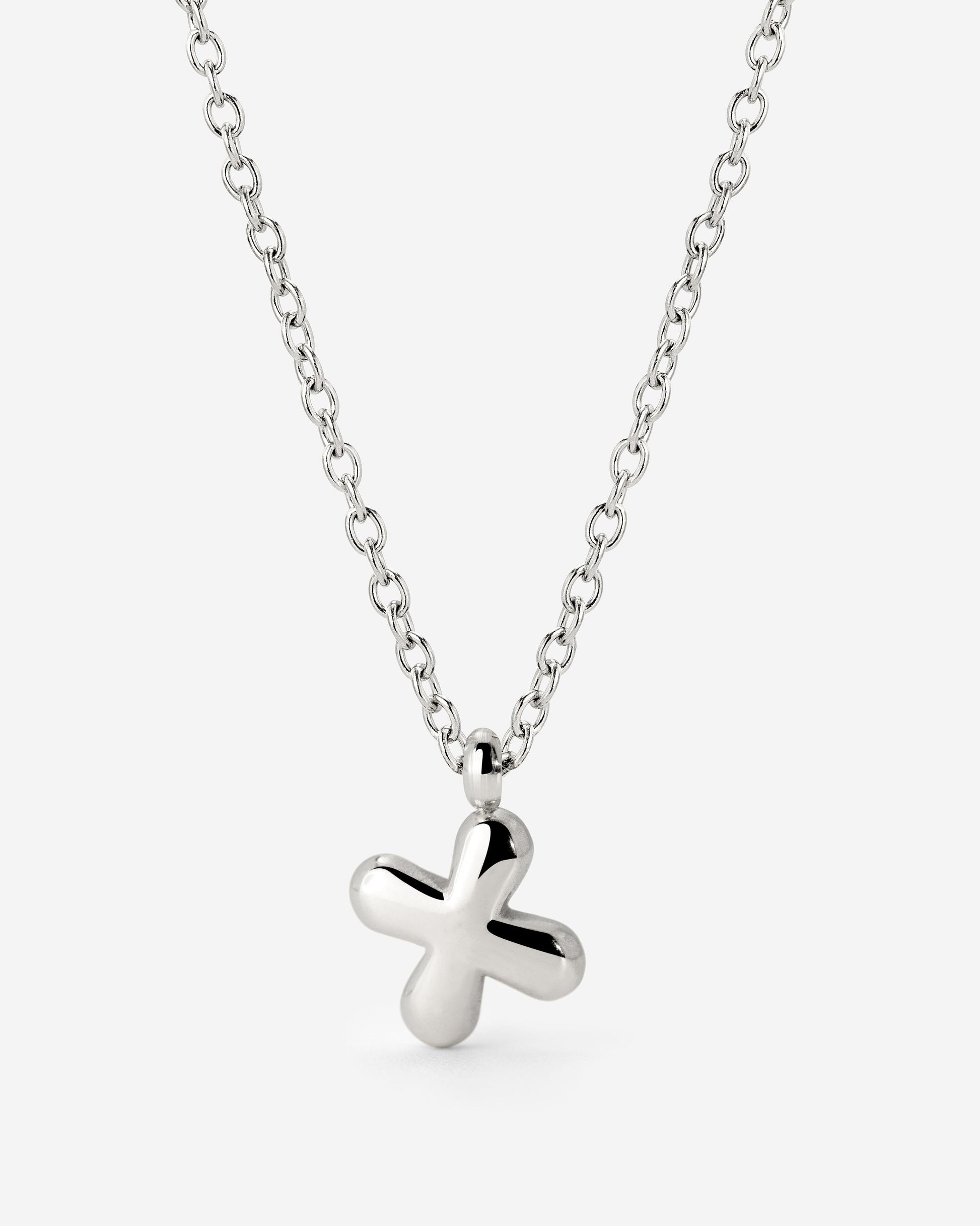 Bubble Letter Necklace Silber
