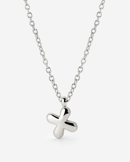 Bubble Letter Necklace Silber