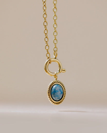 Ocean Agate Classic Chain Necklace Set Gold