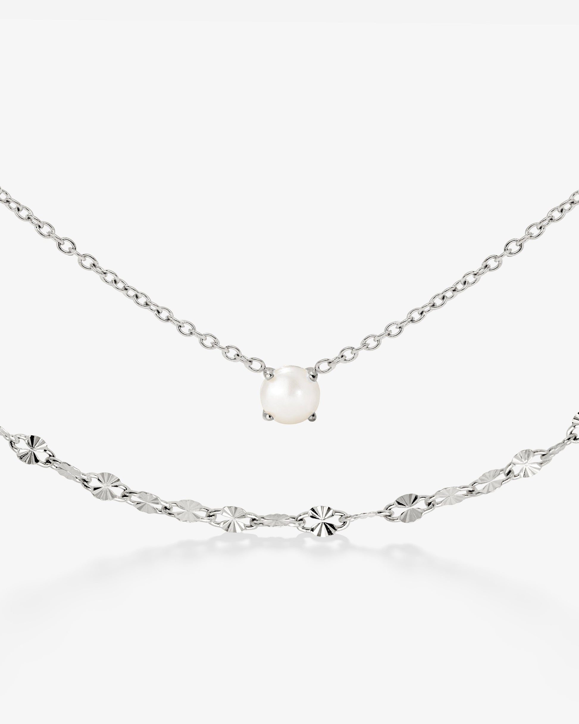 Delicate Pearl Bundle Silber