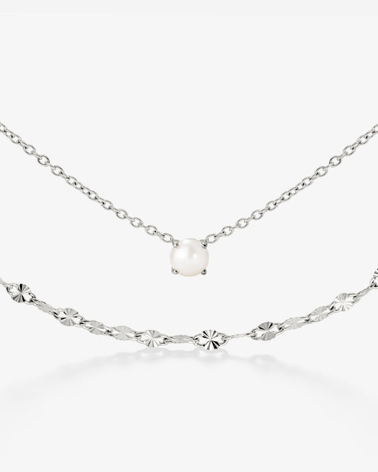 Delicate Pearl Bundle Silber