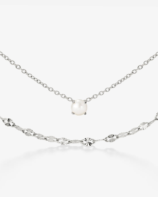 Delicate Pearl Bundle Silber