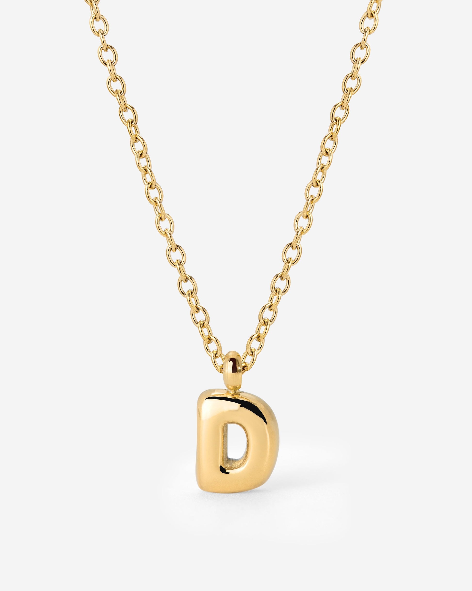 Bubble Letter Necklace Gold