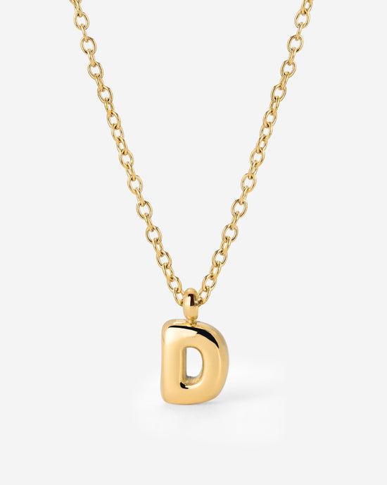 Bubble Letter Necklace Gold