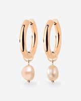 Chunky Perla Rosa Hoop Set Medium Roségold