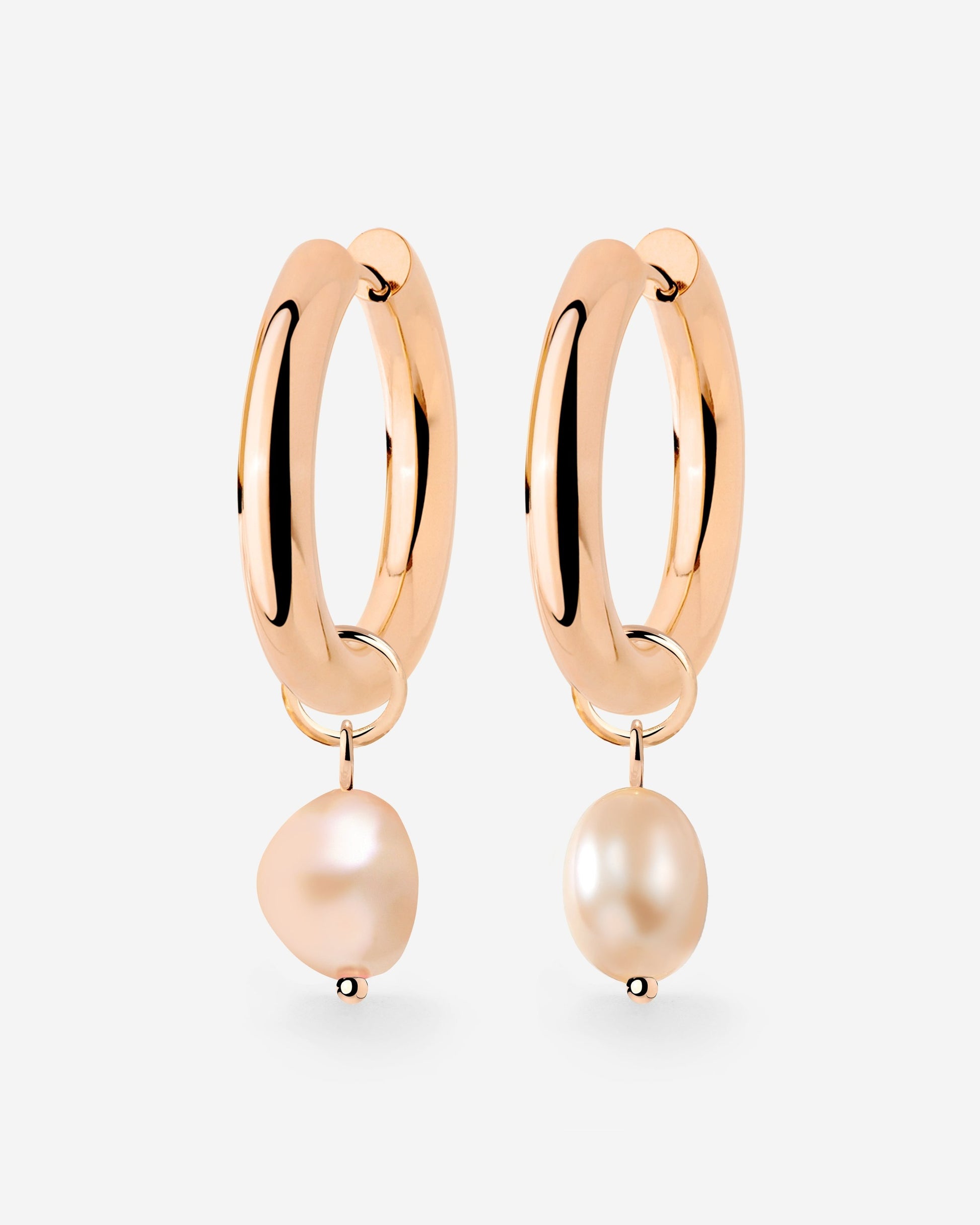 Chunky Perla Rosa Hoop Set Medium Roségold