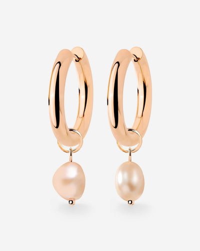 Chunky Perla Rosa Hoop Set Medium Roségold