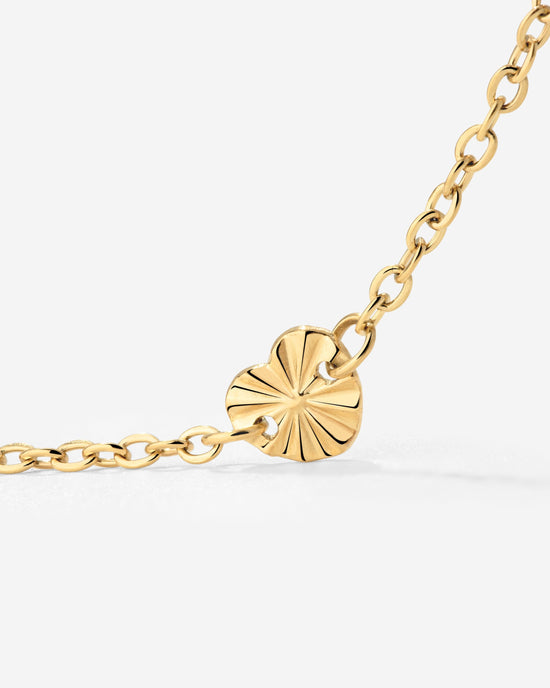 Glass Heart Necklace Gold