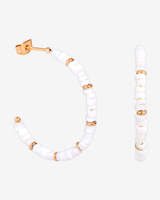 Puka Shell Hoop Studs Roségold