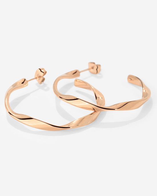Sahira Hoop Studs Medium Roségold