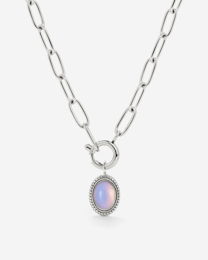 Opaline Oval Links Necklace Set Silber