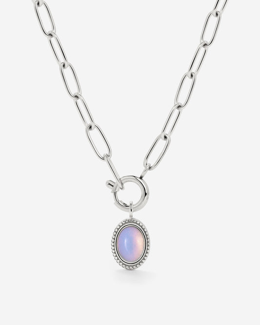 Opaline Oval Links Necklace Set Silber