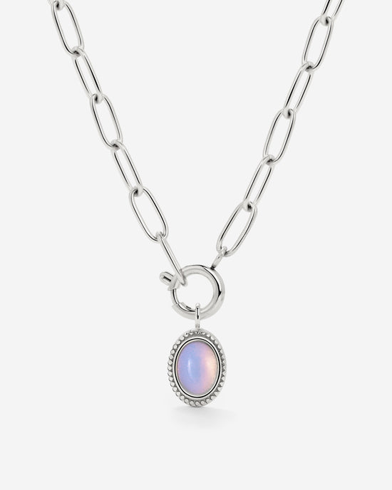 Opaline Oval Links Necklace Set Silber